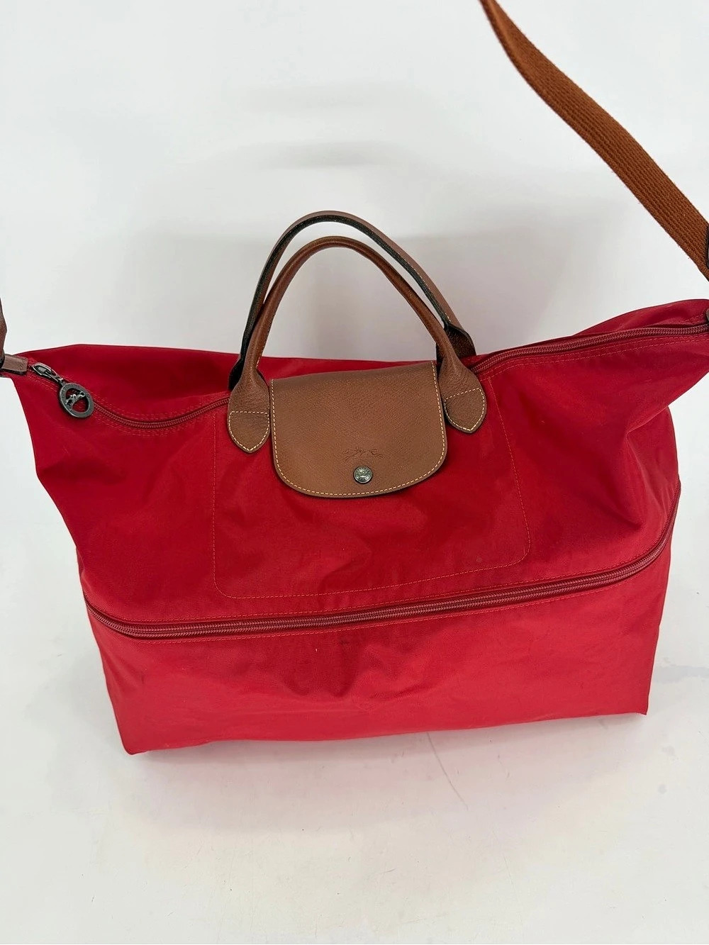Longchamp Le Pliage Expandable Large Travel Duffle in Red - Picture 3 of 16